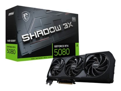 Picture of MSI nVidia GeForce RTX™ 5080 16G SHADOW 3X OC, Boost: 2640 MHz, 16GB GDDR7, DisplayPort x 3, HDMI™ x 1,