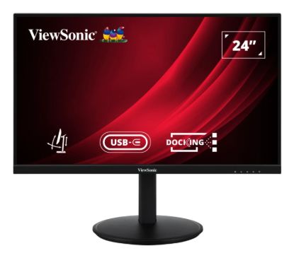 Picture of ViewSonic 24' Full HD Ergonomic Docking Monitor with USB-C 65w, USB 3.2 Hub, 100hz, HDMI, DP, Ergonomics Height Adjust, Swivel, Pivot, Advanced Wty