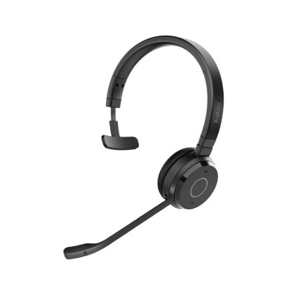 Picture of Jabra Evolve 65 TE Mono UC Bluetooth Headset, dongle Link 390a, 16-hour battery life, 30-metre wireless range, Passive Noise Cancellation, Busy Light