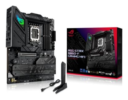 Picture of ASUS ROG STRIX B860-F GAMING WIFI LGA1851 ATX Motherboard 256GB, 4x DDR5, 1 x PCIe 5.0, 4 x M.2 slots, 4 x SATA, WiFi 7, 1 x HDMI, 1 x DP