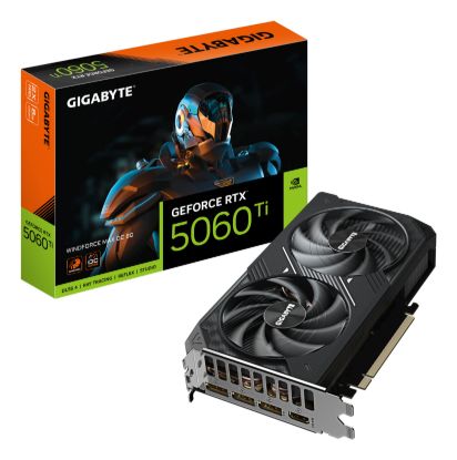 Picture of Gigabyte GeForce RTX™ 5060 Ti WINDFORCE MAX OC 8G, 2587 MHz, CUDA 4608, 28 Gbps, GDDR7, 128 bit, PCI-E 5.0, PSU 650W, DisplayPort 2.1b *3 HDMI 2.1b *1