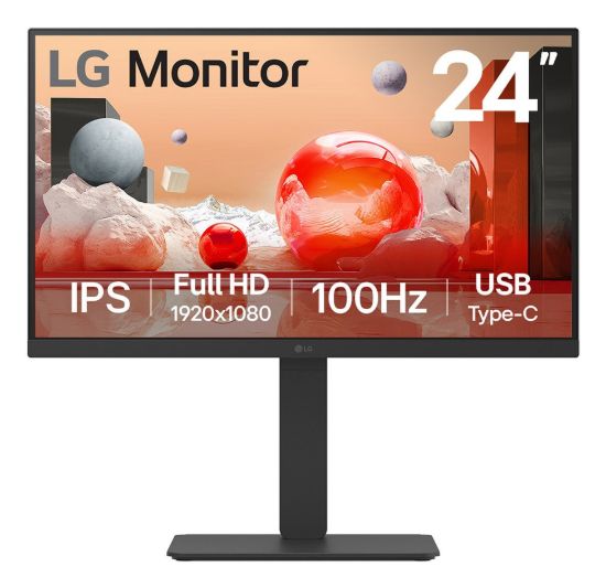 Picture of LG 24' FHD IPS Business FHD 1920x1080 16:9, USB-C, Height Adjustment Tilt Swivel Pivot VESA Display Port,  HDMI, Speakers x 2, 3yrs Monitor