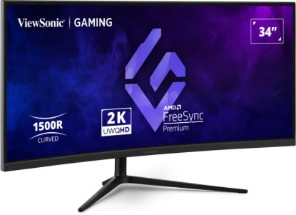 Picture of ViewSonic 34' Curved 3440x1440, 180Hz 1ms 1500R, HDR10, Adaptive Sync, 2x HDMI, 2x DP, Speaker, VESA 100, VX3418-2K Office Gaming Ultra Wide Monitor