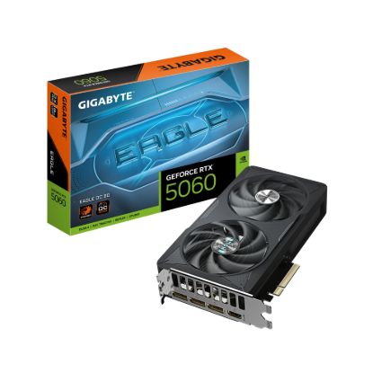 Picture of Gigabyte GeForce RTX™ 5060 EAGLE OC 8G, 2550 MHz, CUDA 3840, 28 Gbps, GDDR7,  128 bit, PCI-E 5.0, PSU 450W, DisplayPort 2.1b *3 HDMI 2.1b x1