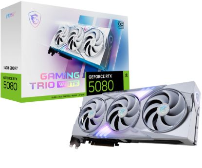 Picture of MSI nVidia GeForce RTX™ 5080 16G GAMING TRIO OC WHITE,  Boost: 2700 MHz, CUDA 10752 Units, 16GB GDDR7, HDMI™ x 1