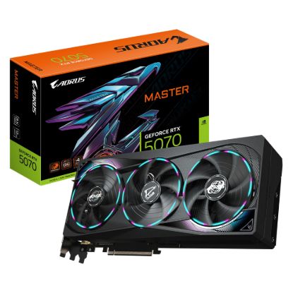 Picture of Gigabyte AORUS GeForce RTX 5070 MASTER 12G, 2715 MHz, CUDA  6144, 28 Gbps, GDDR7, 192 bit, PCI-E 5.0, ATX,PSU 750W, DisplayPort 2.1b *3 HDMI 2.1b *1