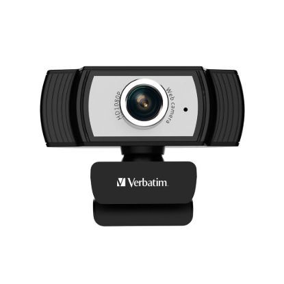 Picture of Verbatim 1080p Full HD Webcam - Black/Silver FHD 1920x1080, 2.0 Mega Pixels, Compatible with Windows XP,7 8, 10, Android V5, MacOS 10.6 or Above