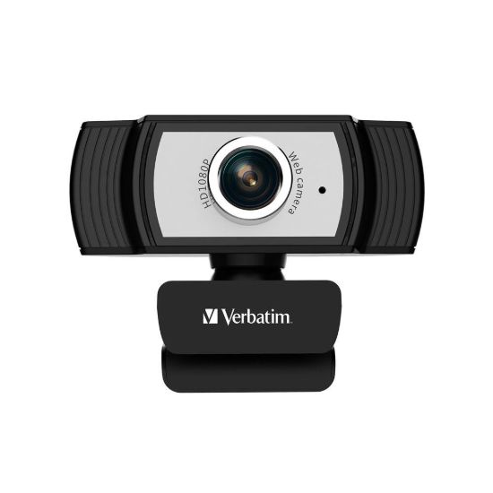 Picture of Verbatim 1080p Full HD Webcam - Black/Silver FHD 1920x1080, 2.0 Mega Pixels, Compatible with Windows XP,7 8, 10, Android V5, MacOS 10.6 or Above