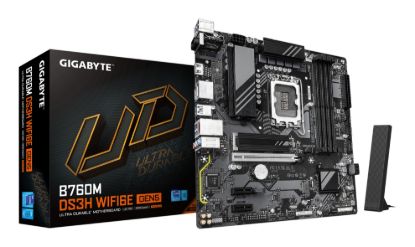 Picture of Gigabyte B760M DS3H WIFI6E GEN5 Intel LGA 1700 mATX Motherboard, 4x DDR5 ~256GB, 1x PCI-E x16, 2x M.2, 4x SATA,  5x USB 3.2, 6x USB 2.0