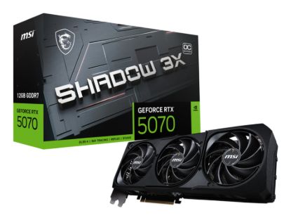 Picture of MSI nVidia GeForce RTX™ 5070 12G SHADOW 3X OC, PCI Express® Gen 5, Boost: 2542 MHz, CUDA 6144 Units, 12GB GDDR7, HDMI™ x 1