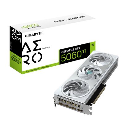 Picture of Gigabyte GeForce RTX™ 5060 Ti AERO OC 8G, 2647 MHz, CUDA TBD, 28 Gbps, GDDR7, 128 bit, PCI-E 5.0, PSU 650W, DisplayPort 2.1b *3 HDMI 2.1b *1