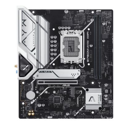 Picture of ASUS B760M-AYW WIFI Intel LGA 1700 mATX Motherboard 96GB, 2xDDR5 , 1 x PCIe 4.0 x16 slot,  2 x M.2 slots , 4 x SATA , 2.5Gb Ethernet,Wi-Fi