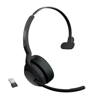 Picture of Jabra  Evolve2 55, USB A, UC, Mono, Active Noise Cancellation (ANC), Link 380 Bluetooth® Adapter ,30m Wireless Range, 18 Hours Battery Life