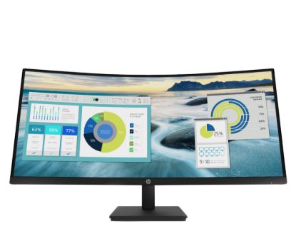 Picture of HP P34hc G4 34' WQHD 4K CURVED 21:9 3440x1440 Height Adjust Tilt USB-C (65W PD) DP HDMI Speakers USB 3yrs wty
