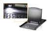 Picture of Aten Rackmount KVM Switch 8 Port VGA PS/2-USB w/ 19' LCD Display, 2x Custom KVM Cables Included, 1280x1024@75hz Display, LED Illumination