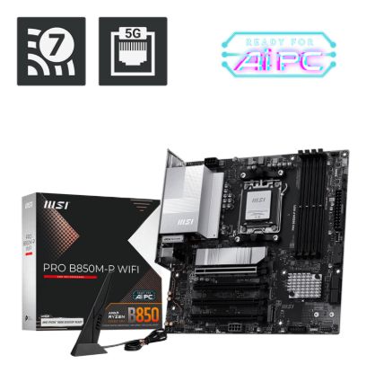 Picture of MSI PRO B850M-P WIFI, AM5, 4x DDR5 256GB, 1x HDMI, 1x PCI-E x16 slot, 3x M.2,4x USB2.0, 3x USB C, Wi-Fi 7