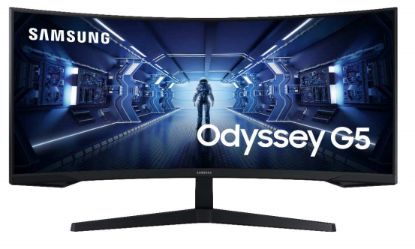 Picture of Samsung 34' Odyssey G55T WQHD Curved 3440x1440 21:9 1000R 165Hz 1ms 250 cd/㎡ FreeSync VA DP HDMI Headphone Tilt VESA Gaming Monitor Black 3YR