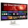 Picture of LG 27' 4K UHD IPS Smart Monitor: 3840×2160  (4K UHD), 5 ms response time, 60Hz refresh, ~400‑nit brightness, USB‑C / HDR400, height/tilt pivot stand
