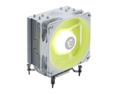 Picture of MSI MAG COREFROZR AA13 - WHITE – 120×120×25mm, 2070RPM, 62.6CFM, 30.1dBA, 4×Ø6mm, 152×121×94.5mm, ARGB, AM4/AM5, LGA1700/1851, PWM, 40Khrs, 1.44W