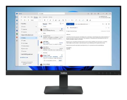 Picture of LENOVO ThinkVision S24-4E 23.8' 24' FHD IPS Monitor 1920x1080 16:9 4ms 100Hz Anti-glare Tilt VGA HDMI Tilt VESA 3yr WTY Black