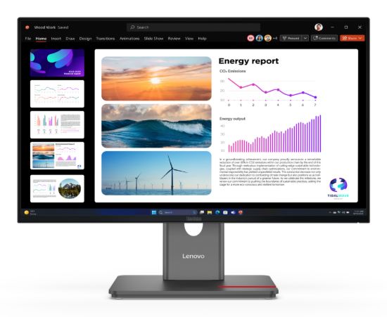 Picture of LENOVO ThinkVision P24Q-40 23.8'/24' QHD USB-C Docking Monitor 2K 2560x1440 16:9 IPS Height Adjustable Tilt Swivel Pivot DP HDMI USB-C Hub VESA