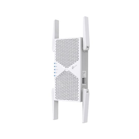 Picture of TP-Link RE405BE BE6500 Dual-Band Wi-Fi 7 Range Extender with BE6500 speeds, MLO, 160MHz, 4× antennas, EasyMesh, and 2.5G Ethernet port