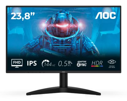 Picture of AOC 24B36X 23.8': IPS, FHD 144Hz, 0.5ms MPRT, 300 nits, 1500:1, sRGB 123%, HDMI 1.4 & DP 1.4, tilt stand, VESA 100×100, 18W, 2.52kg w/ stand