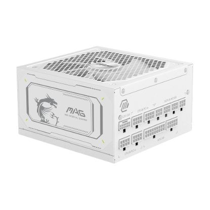 Picture of MSI MAG A1000GL PCIE5 ATX Power Supply Unit, 80 PLUS Gold, Fully modular flat cables, 0 RPM Mode, Active PFC design White