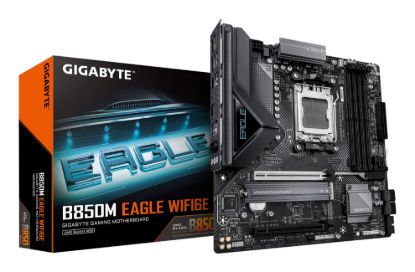 Picture of Gigabyte B850M EAGLE WF6E , AMD AM5, 4 x DDR5 up to 256 GB,  1 x HDMI, 1 x PCI Express x16, 2 x M.2, 4 x SATA, 1x USB 3.2