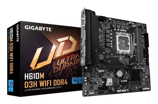 Picture of Gigabyte H610M D3H WIFI DDR4 Intel LGA 1700 , 2x DDR4 ~64GB, 1 x HDMI, 1x PCI x16, 1x PCI=E x1,1x M.2, 4x SATA, 4x USB3.2, 2x USB 2