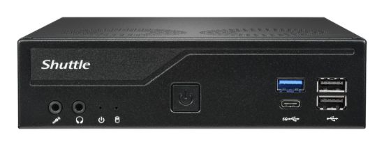Picture of Shuttle DH610 V2 Slim Mini PC 1L Barebone - Intel 12th/13th/14th Gen , 2xDDR5 (max96g), 2.5' HDD/SSD bay, 2xLAN (1G & 2.5G), 2xRS232, HDMI, 2xDP, 120W