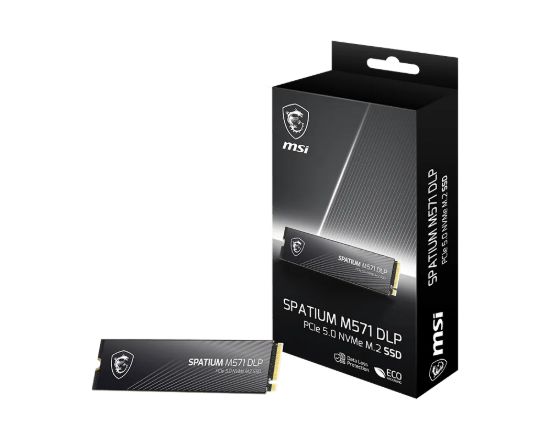 Picture of MSI SPATIUM M571 DLP PCIe 5.0 NVMe M.2 2TB, M.2 2280, PCIe Gen5x4 NVMe 2.0, R14500/W11000MB/s, 2500K/2600K IOPS, 1400TBW, 5yr wty