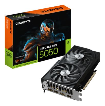 Picture of Gigabyte GeForce RTX™ 5050 WINDFORCE OC 8G, 20 Gbps, GDDR6, 128 bit, PCI-E 5.0, DirectX 12 API, PSU 550W, 8 Pin*1, DisplayPort 2.1b *2, HDMI 2.1b *2