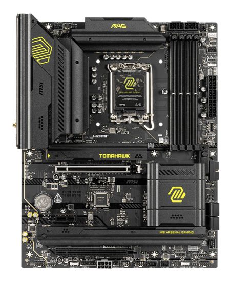 Picture of MSI MAG B860 TOMAHAWK WIFI, INTEL B860, 4x DDR5 256GB, 1x HDMI, 2x PCI-E x16 slot, 1x PCI-E x1, 3x M.2, 4x SATA 6G, 8x USB 2.0. Intel® Killer™ BE1750