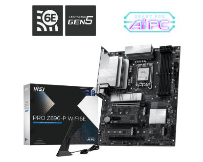 Picture of MSI PRO Z890-P WIFI6E, LGA1851, Z890, DDR5 9200+, PCIe5.0, 4xM.2, 5G LAN, WiFi 6E, BT5.3, USB 20Gbps, HDMI2.1/DP1.4