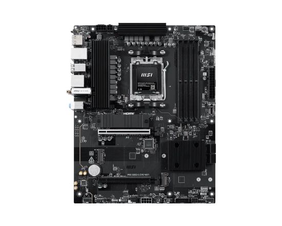 Picture of MSI PRO B850-S EVO WIFI, AMD B850, AM5, Ryzen 9000/8000/7000, 4xDDR5 256GB 8200+MT/s OC, PCIe 5.0 x16, 3xM.2, 5G LAN, Wi-Fi 7, 3yr wty