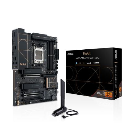 Picture of ASUS AMD ProArt B850-CREATOR WIFI NEO, AM5, 4DIMM, 256GB DDR5, 8400+MT/s, 2x PCIe5.0  x16, 3xM.2, WiFi7, dual 5GbE, USB 20Gbps, HDMI2.1, DP1.4
