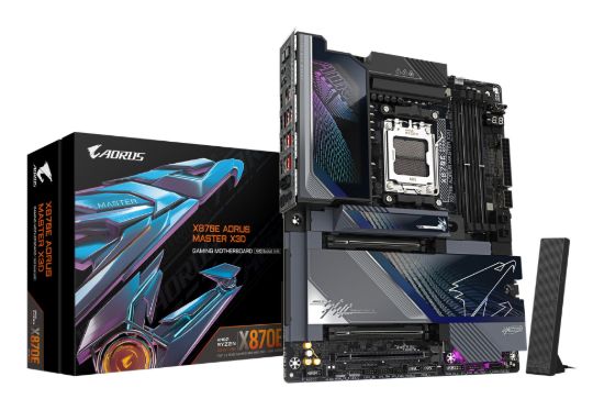 Picture of Gigabyte X870E AORUS MASTER X3D AM5 DDR5 256GB USB4 Wi-Fi7 BT5.4 10GbE+5GbE PCIe5 M.2 PCIe5/4 HDMI ALC1220 ES9118 ATX 30.5×24.4cm