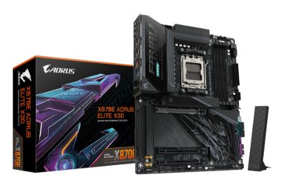 Picture of Gigabyte X870E AORUS ELITE X3D AM5 ATX, Ryzen 9000/8000/7000, 4×DDR5 256GB, PCIe 5.0 M.2, USB4, Wi-Fi 7, BT 5.4, 5GbE LAN, ALC1220, HDMI, Q-Flash Plus