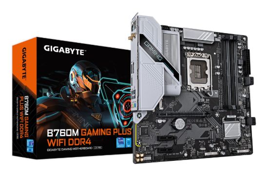 Picture of Gigabyte B760M GAMING PLUS WIFI DDR4, Intel B760, LGA1700 12th–14th Gen, DDR4 128GB, PCIe 4.0 x16, Wi-Fi 6, mATX