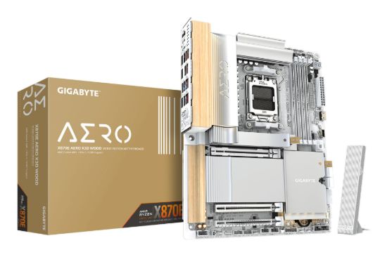 Picture of Gigabyte X870E AERO X3D WOOD AM5 DDR5 256GB USB4 Wi-Fi7 MT7927, RZ738 5GbE PCIe5 M.2 PCIe5/4 HDMI ALC1220 ATX