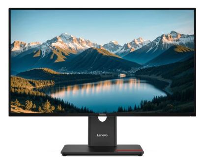 Picture of LENOVO ThinkVision T27QD-40 27' QHD Monitor IPS 2560x1440 16:9 Height Adjustable Tilt Swivel pivot Anti-GlarE DP HDMI USB-C Hub VESA Black 3YR