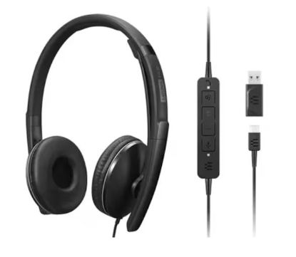 Picture of LENOVO Lenovo Wired ANC Headset Gen 2 Lightweight USB-C  to USB-A ctive noise cancelling with EPOS BrainAdapt™ and ActiveGard® Teams certified 2YR WTY
