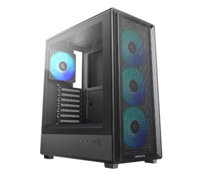 Picture of DeepCool CC550 4F High Airflow Mid Tower ATX Case, 4 Pre-Installed Fans, USB3.0 x1,USB2.0 x1,Type-C x1,Audio x1