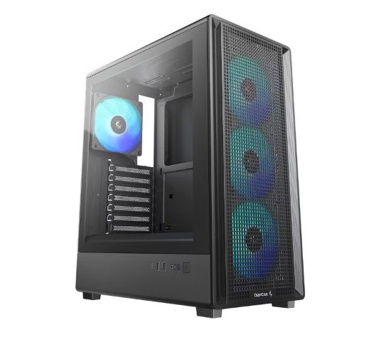 Picture of DeepCool CC550 4F High Airflow Mid Tower ATX Case, 4 Pre-Installed Fans, USB3.0 x1,USB2.0 x1,Type-C x1,Audio x1
