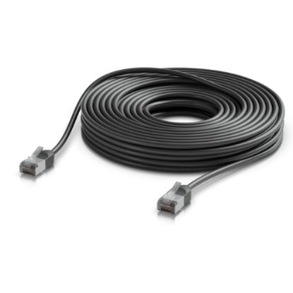 Picture of Ubiquiti UniFi Premium Patch Cable Outdoor, 15M,Black,Ultra-Thin, Rugged, Shielded Patch, Optimized, Perform Harshest Environments ,10 GbE networking.