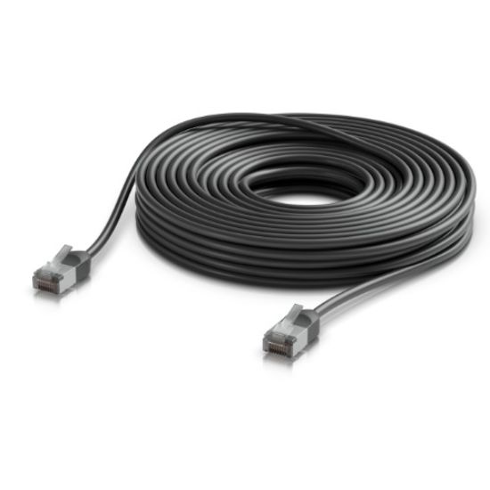 Picture of Ubiquiti UniFi Premium Patch Cable Outdoor, 15M,Black,Ultra-Thin, Rugged, Shielded Patch, Optimized, Perform Harshest Environments ,10 GbE networking.