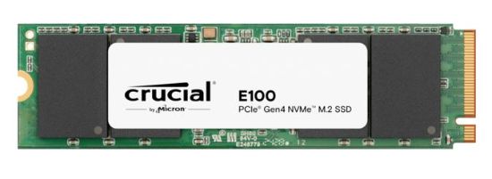 Picture of Crucial E100 480GB Gen4 NVMe SSD 4700/2500 MB/s R/W 60TBW 350K/460K IOPS 1.5M hrs MTTF M.2 2280 PCIe4 3yrs <500GB ~Crucial P3