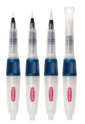 Picture of DERWENT WATERBRUSH PUSH BUTTON ASST PK4