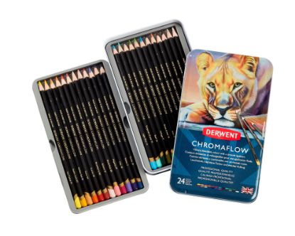 Picture of DERWENT CHROMAFLOW PENCILS TIN 24